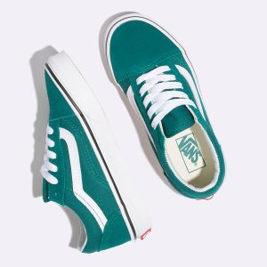 Vans Kiz Çocuk Spor Ayakkabı Old Skool Yeşil/Beyaz | 34109-291